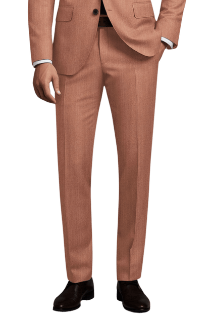 Orange Herringbone Wool Suit