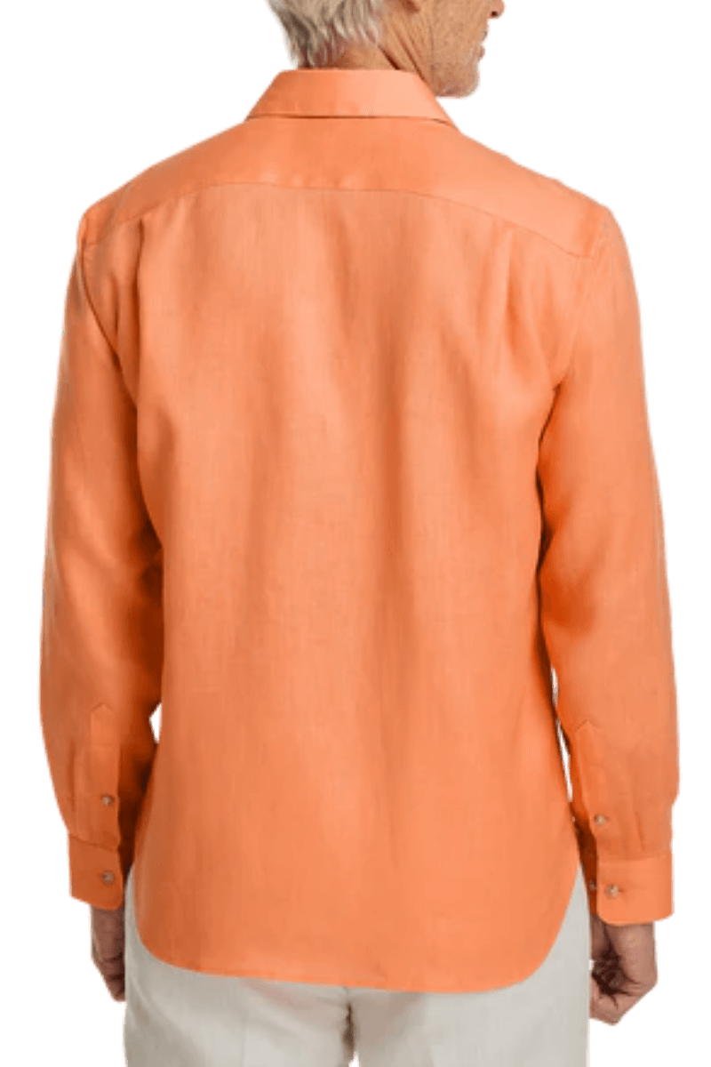 Orange Linen Classic Solid Shirt