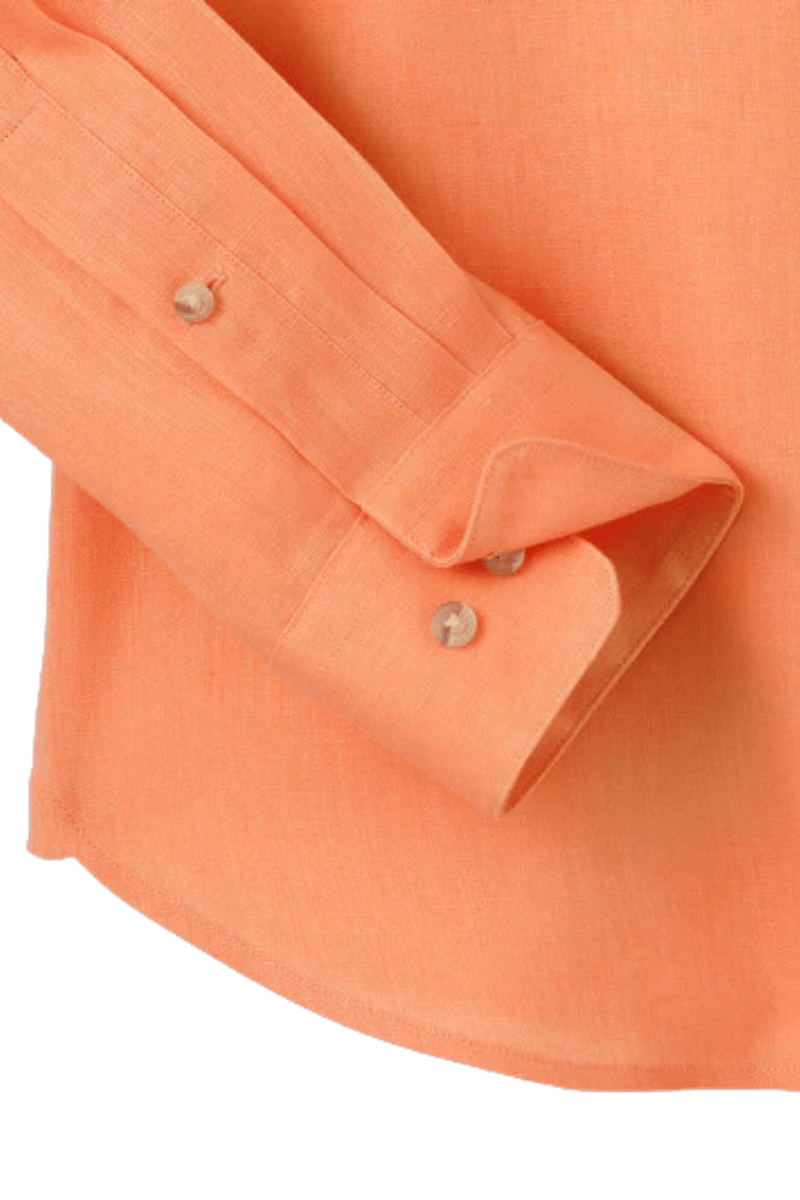 Orange Linen Classic Solid Shirt