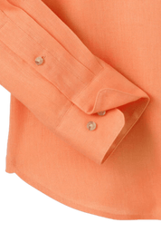 Orange Linen Classic Solid Shirt