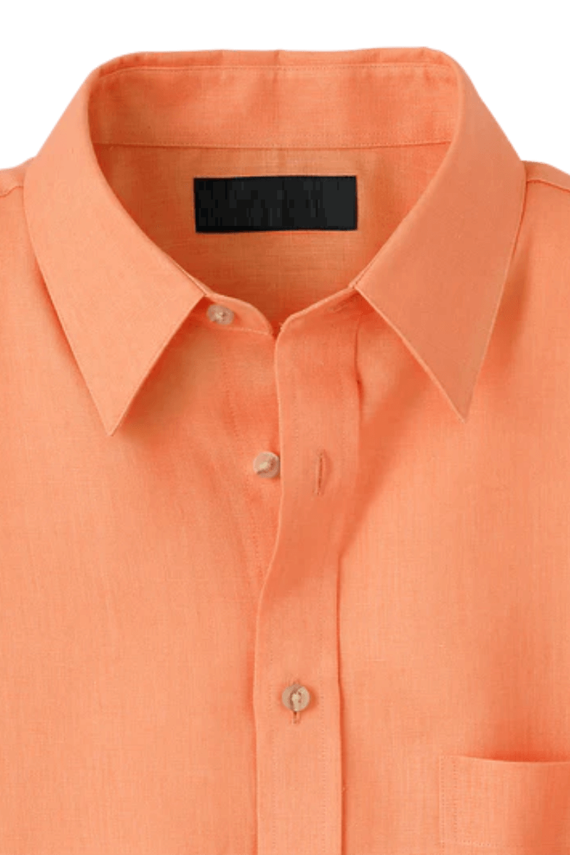 Orange Linen Classic Solid Shirt