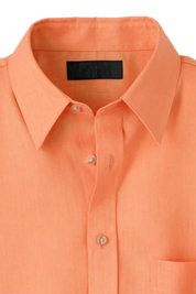 Orange Linen Classic Solid Shirt