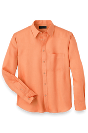 Orange Linen Classic Solid Shirt