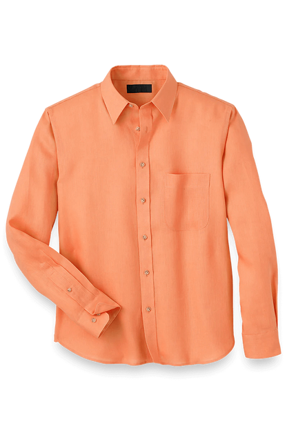 Orange Linen Classic Solid Shirt