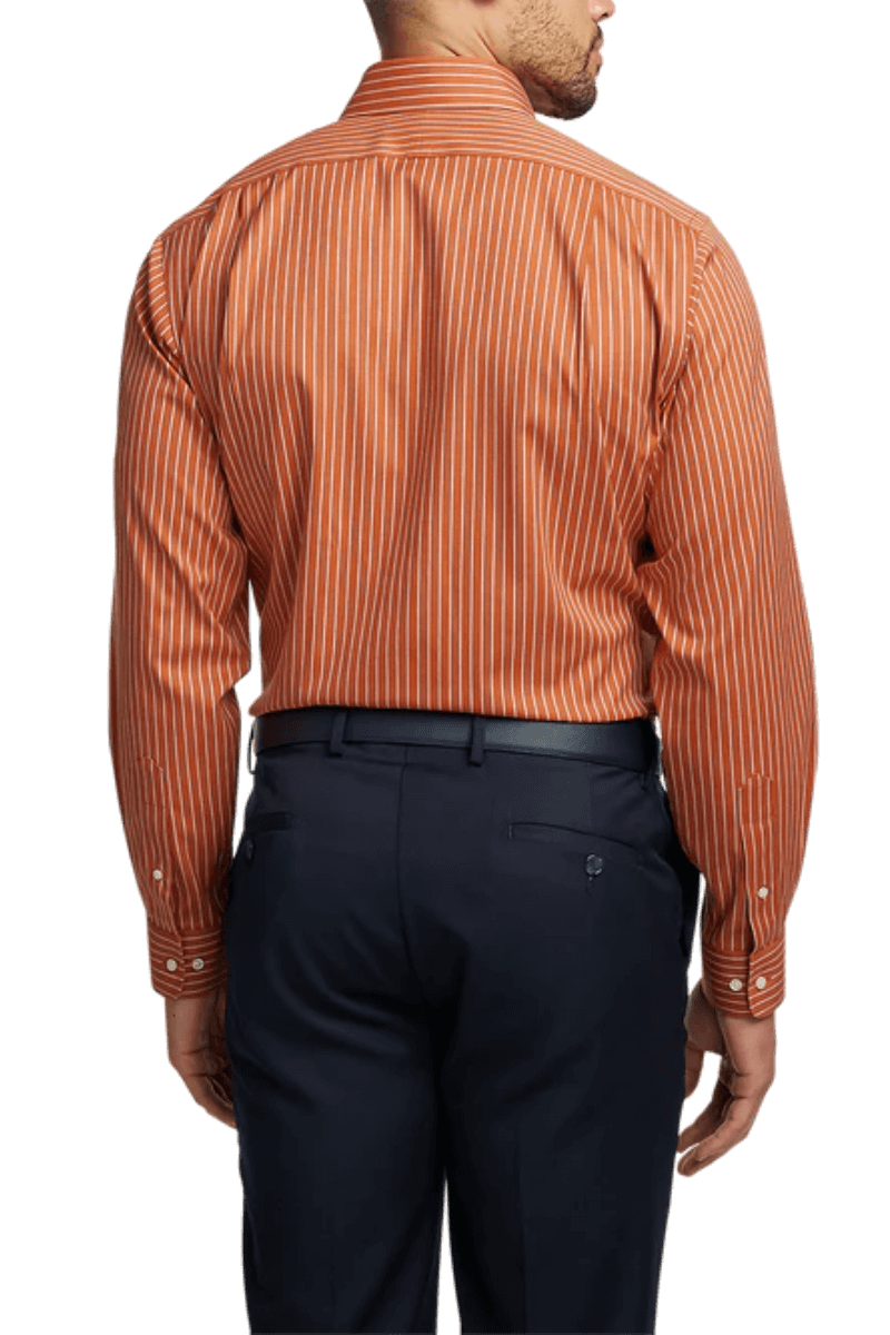 Orange Stretch Non-Iron Stripe Formal Shirt