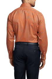 Orange Stretch Non-Iron Stripe Formal Shirt