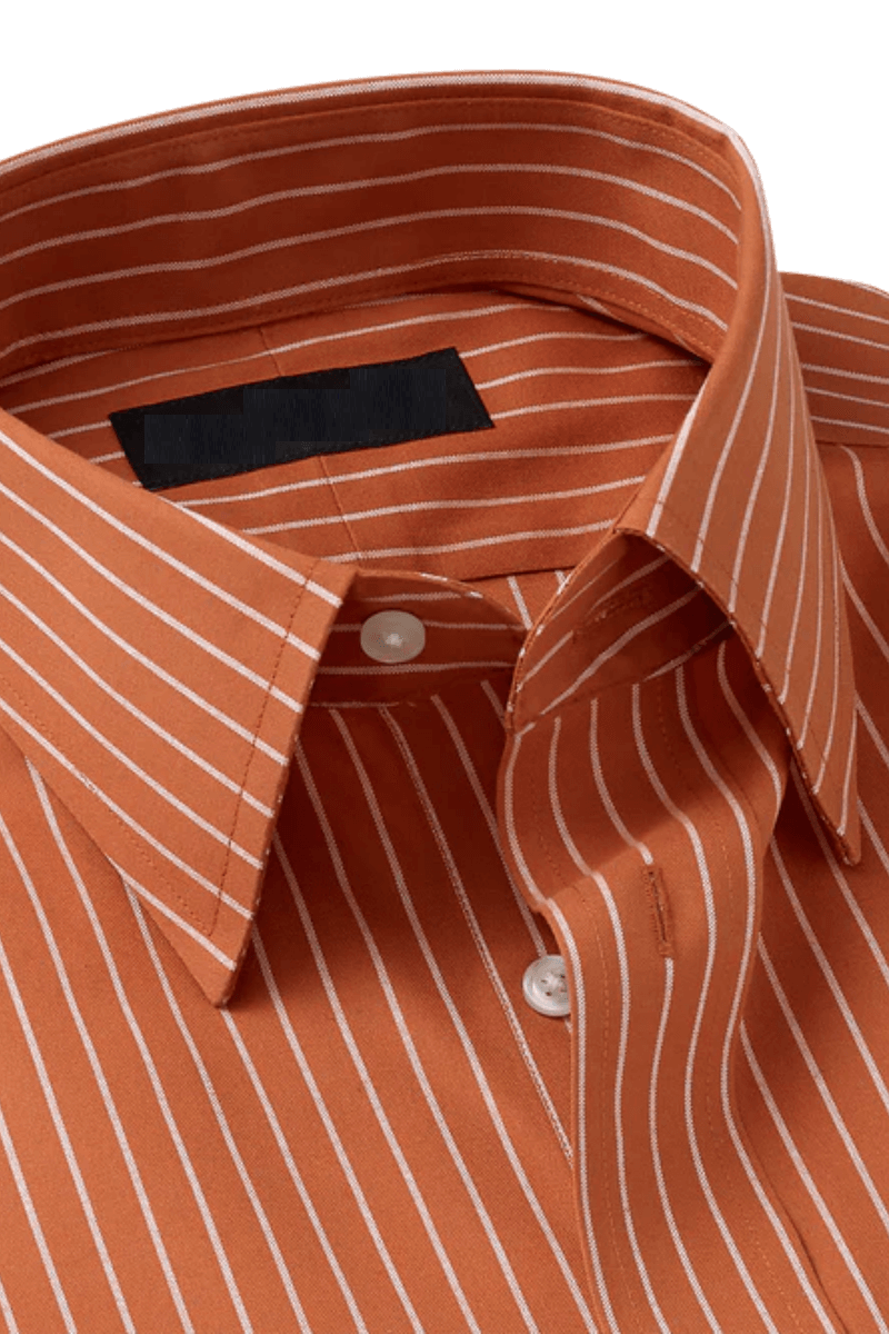 Orange Stretch Non-Iron Stripe Formal Shirt