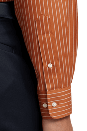 Orange Stretch Non-Iron Stripe Formal Shirt