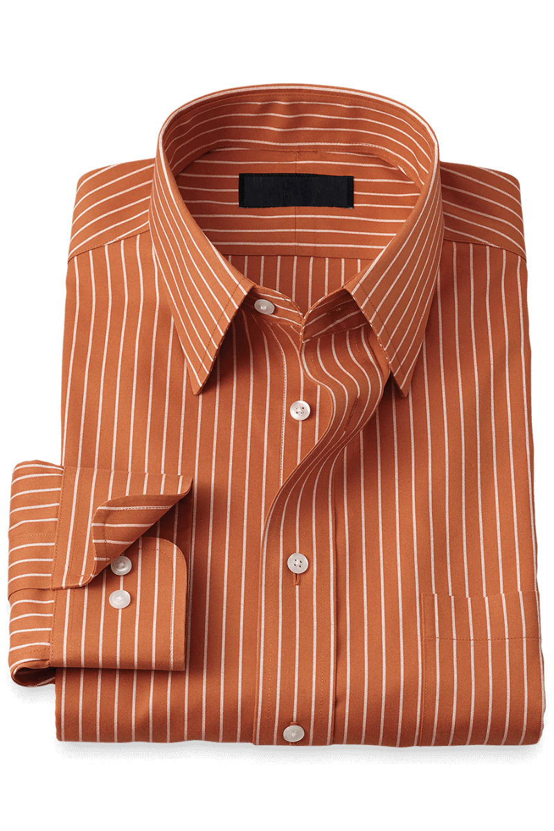 Orange Stretch Non-Iron Stripe Formal Shirt