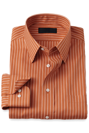 Orange Stretch Non-Iron Stripe Formal Shirt