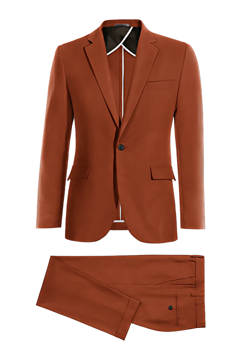 Orange Slim fit 2 piece 1-Button Suit