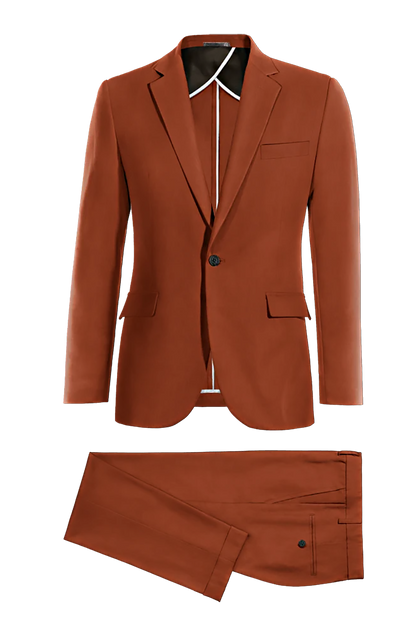 Orange Slim fit 2 piece 1-Button Suit