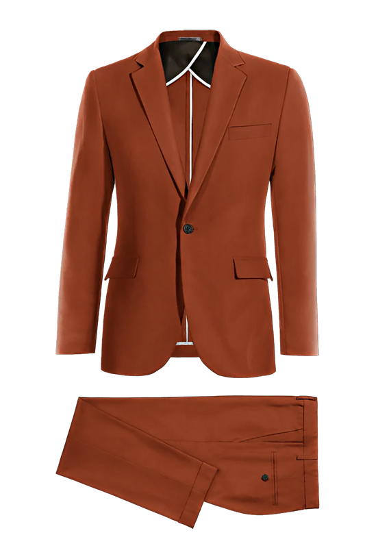 Orange Slim fit 2 piece 1-Button Suit
