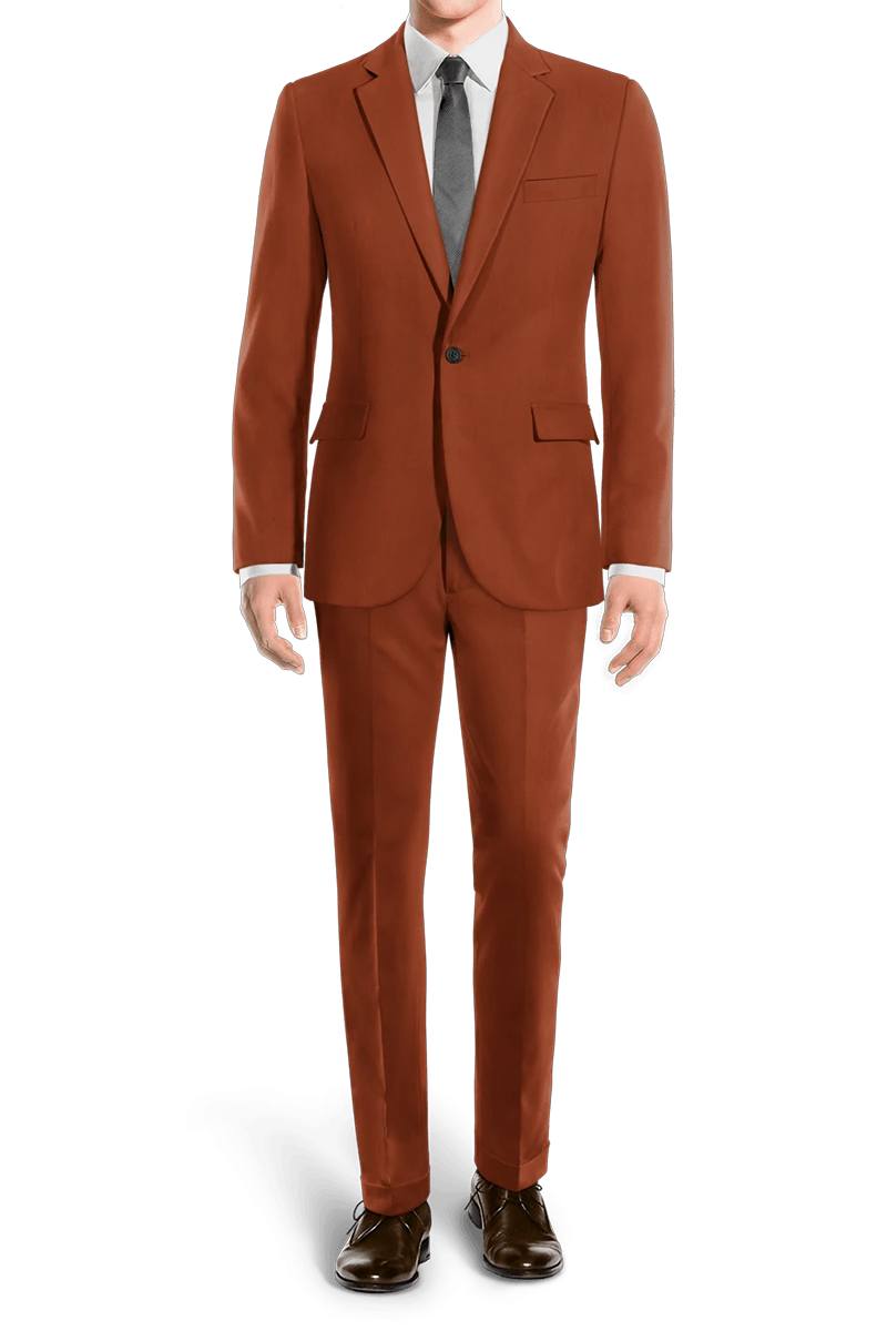 Orange Slim fit 2 piece 1-Button Suit