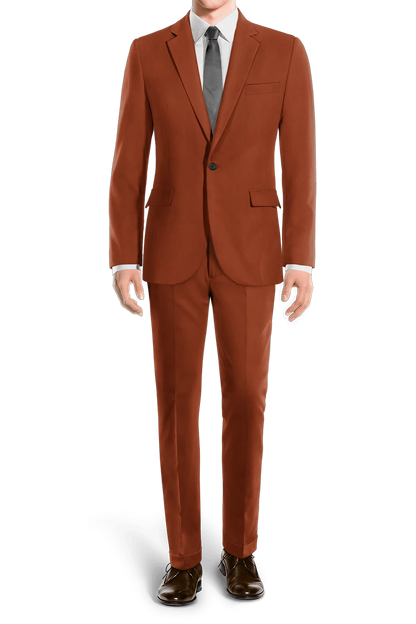 Orange Slim fit 2 piece 1-Button Suit