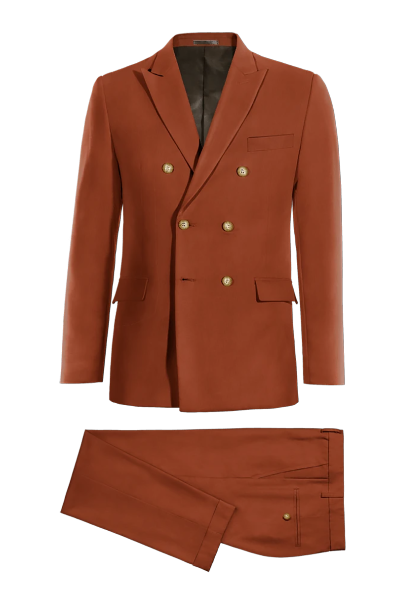 Orange Slim fit 2 piece Double Breasted Suit