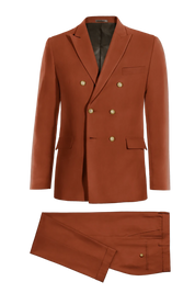 Orange Slim fit 2 piece Double Breasted Suit