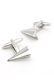 Paper Airplane Cufflinks In Stainless Steel