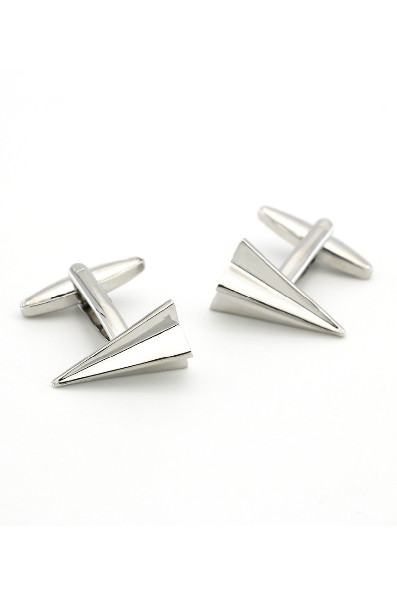 Paper Airplane Cufflinks In Stainless Steel