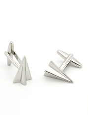 Paper Airplane Cufflinks In Stainless Steel