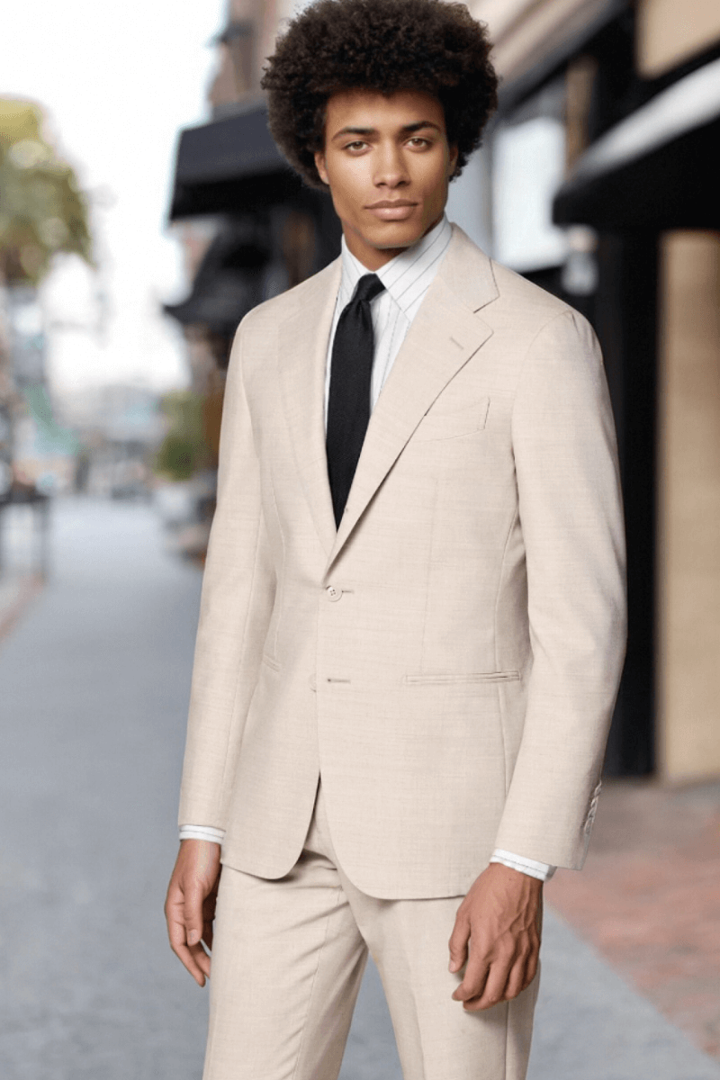 Pink 2-Button Wool Single Breasted Suit