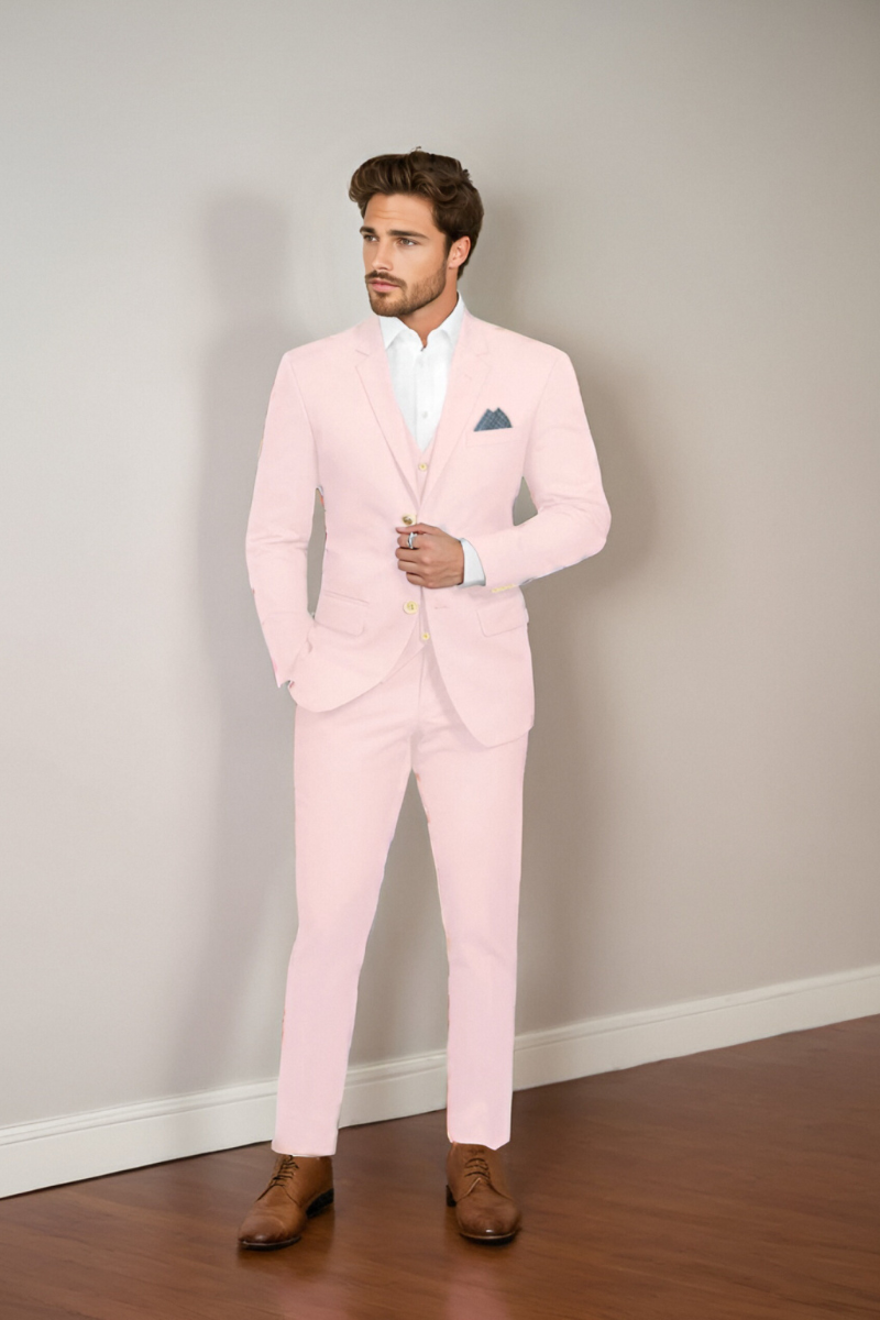 Pink Cotton Stretch Suit