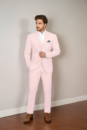 Pink Cotton Stretch Suit