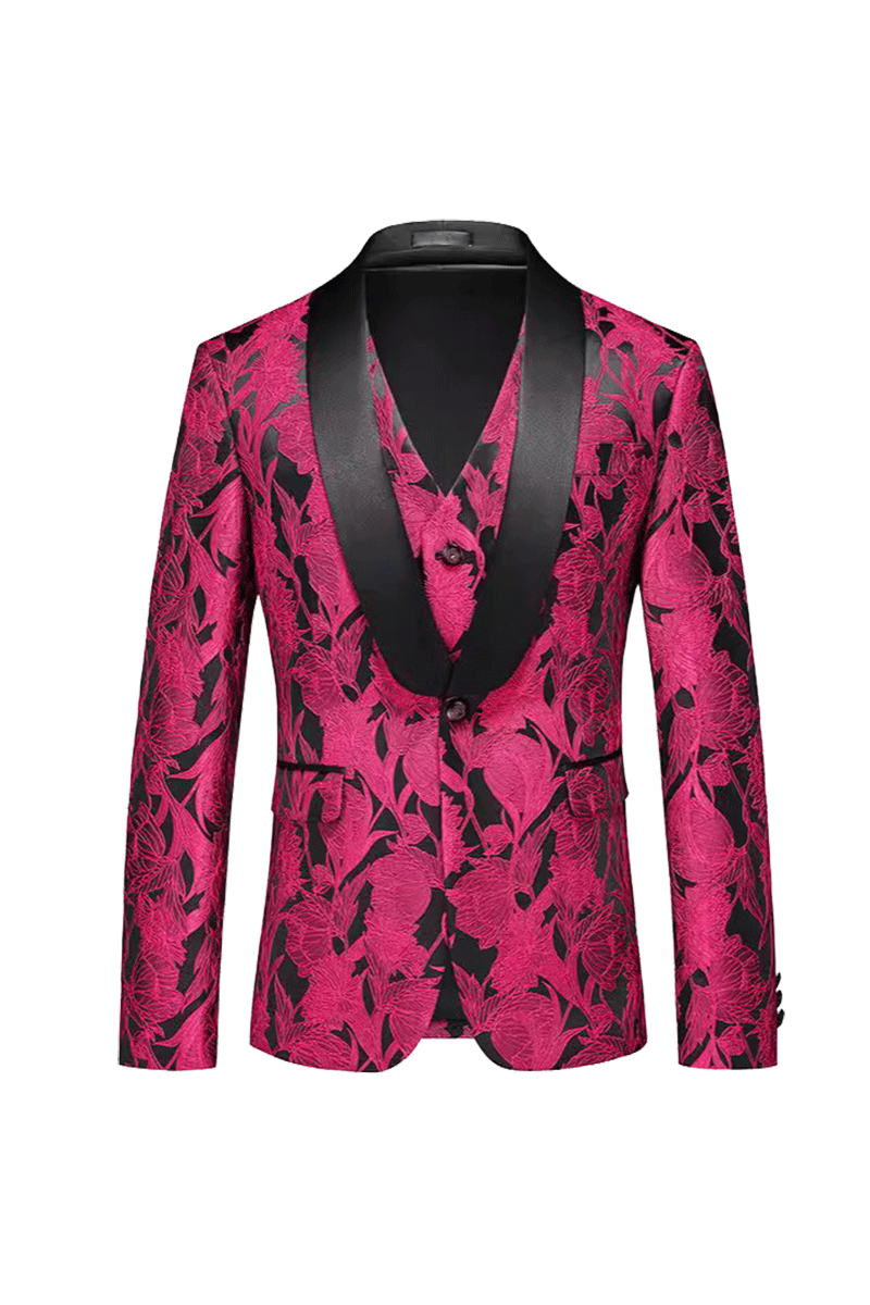 Pink Flower Plants Premium 3-Piece Suit