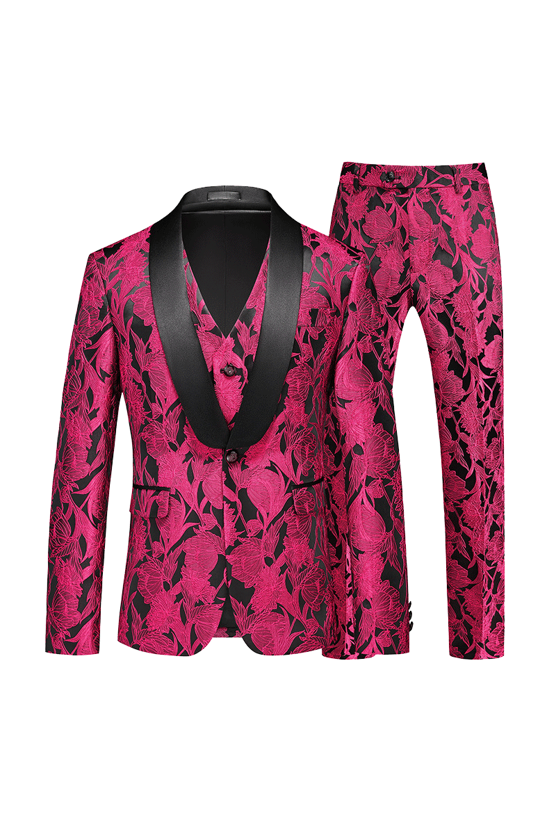 Pink Flower Plants Premium 3-Piece Suit