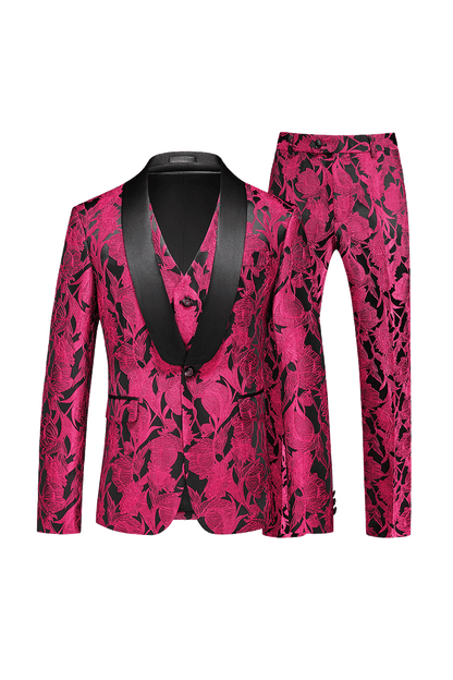 Pink Flower Plants Premium 3-Piece Suit