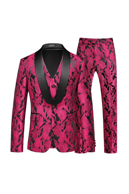 Pink Flower Plants Premium 3-Piece Suit