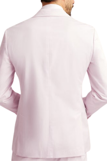 Traje italiano rosa de corte moderno con botonadura sencilla y dos botones