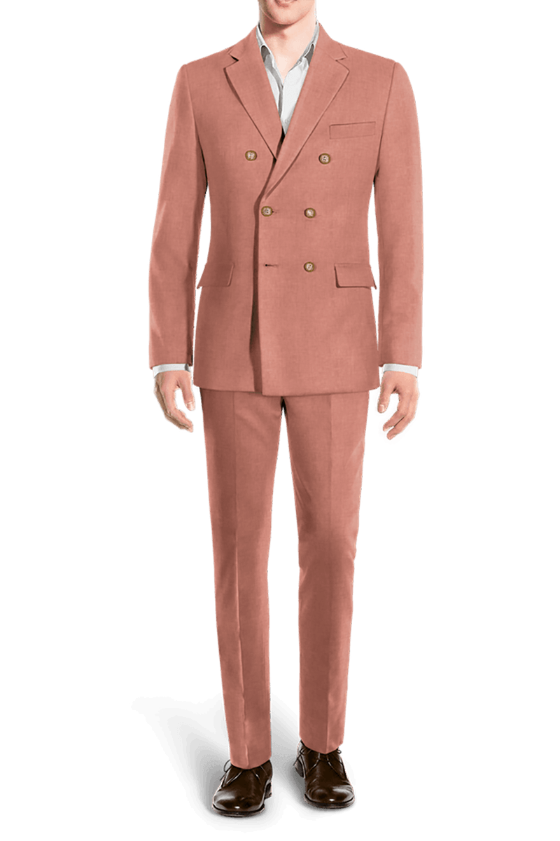 Pink Linen Double Breasted Suit