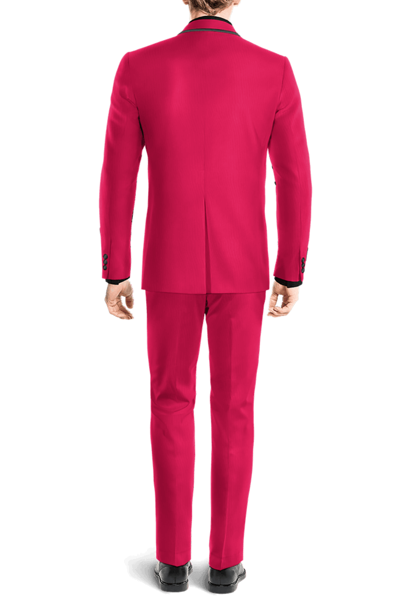 Pink Linen Double Breasted Tuxedo Suit