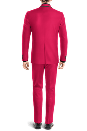 Pink Linen Double Breasted Tuxedo Suit