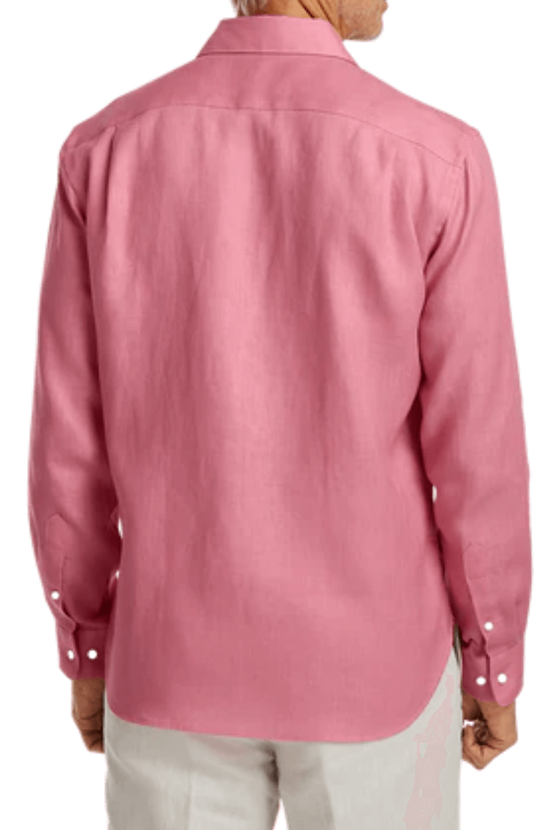 Pink Linen Classic Solid Shirt