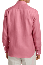 Pink Linen Classic Solid Shirt