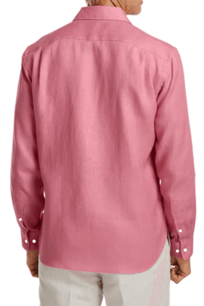 Pink Linen Classic Solid Shirt