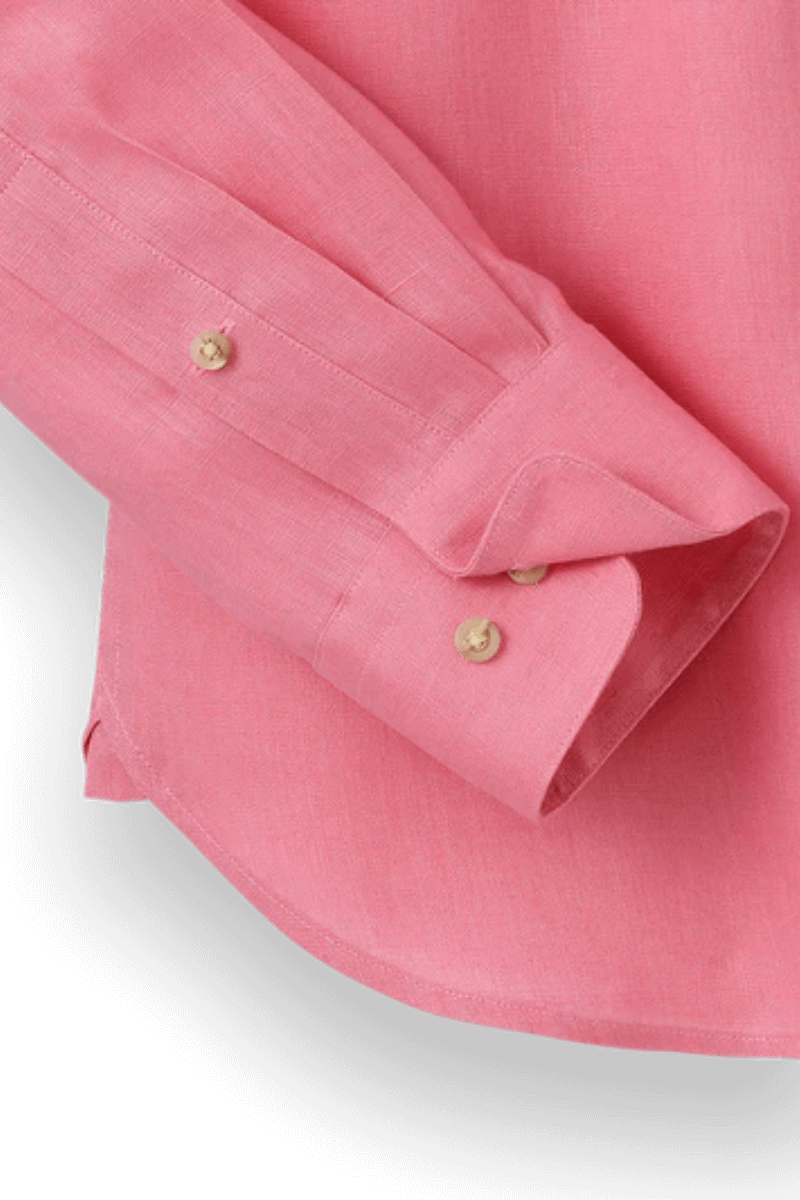 Pink Linen Classic Solid Shirt