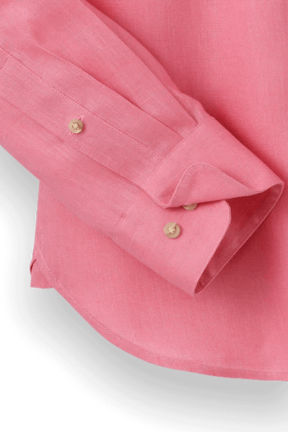 Pink Linen Classic Solid Shirt
