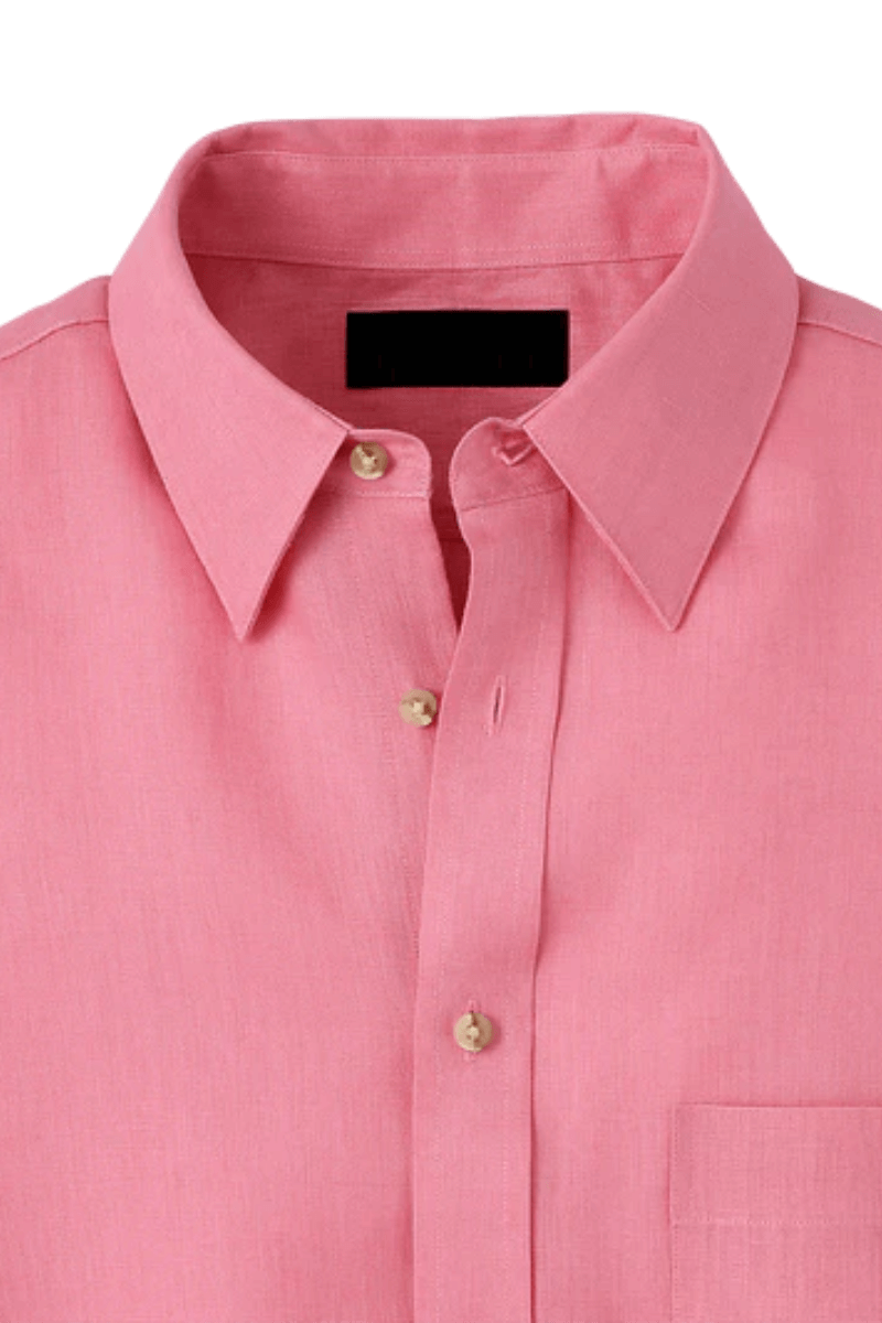 Pink Linen Classic Solid Shirt