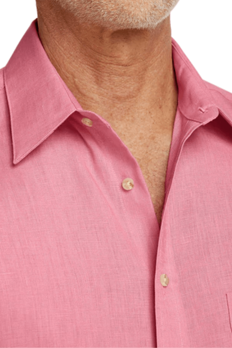 Pink Linen Classic Solid Shirt