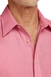 Pink Linen Classic Solid Shirt