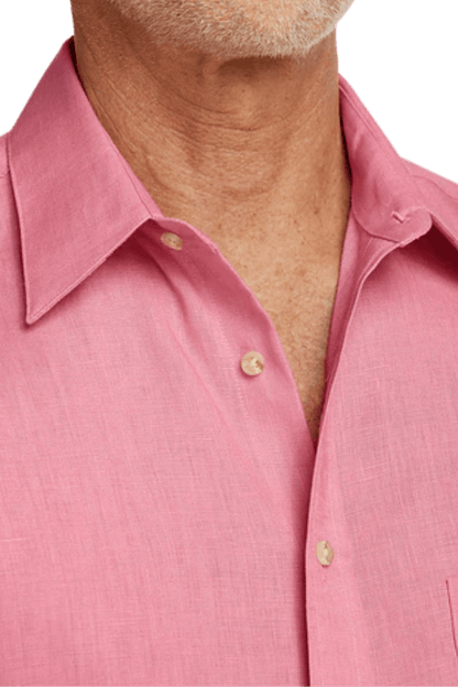 Pink Linen Classic Solid Shirt