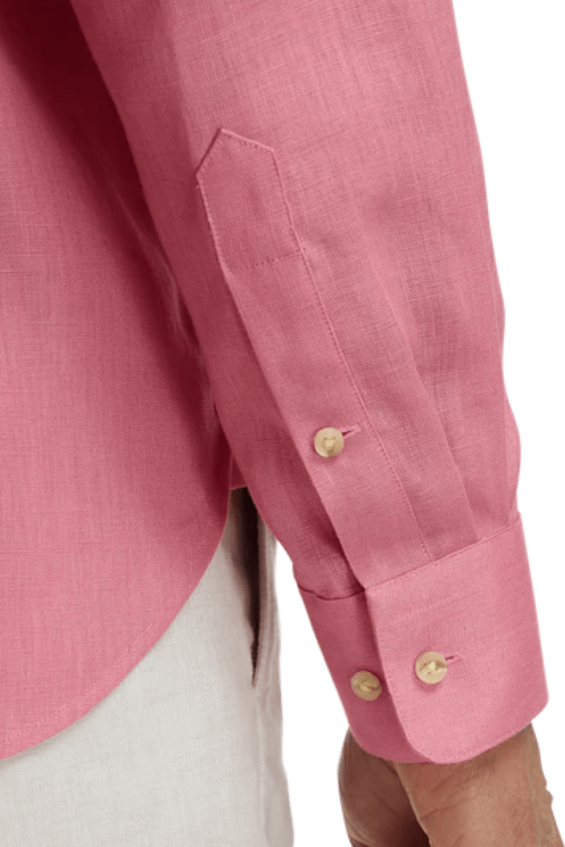 Pink Linen Classic Solid Shirt