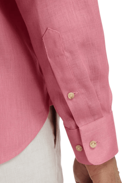 Pink Linen Classic Solid Shirt
