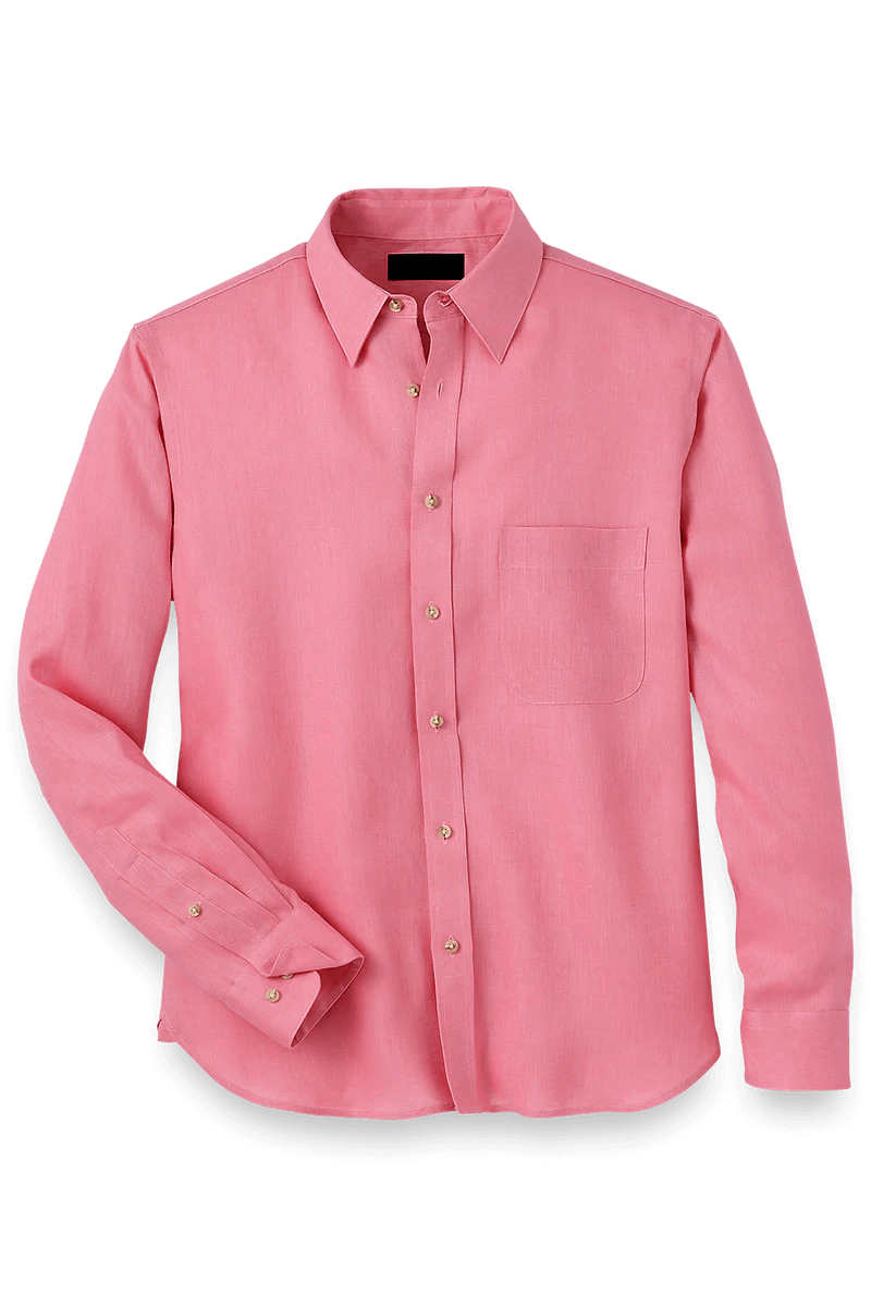 Pink Linen Classic Solid Shirt