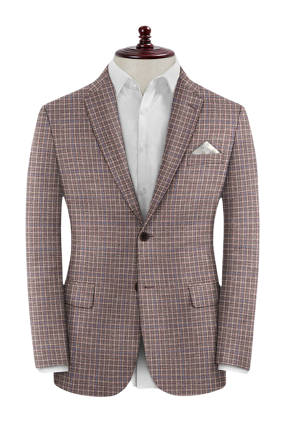 Pink Plaid Wool Lightweight 3-Piece Suit