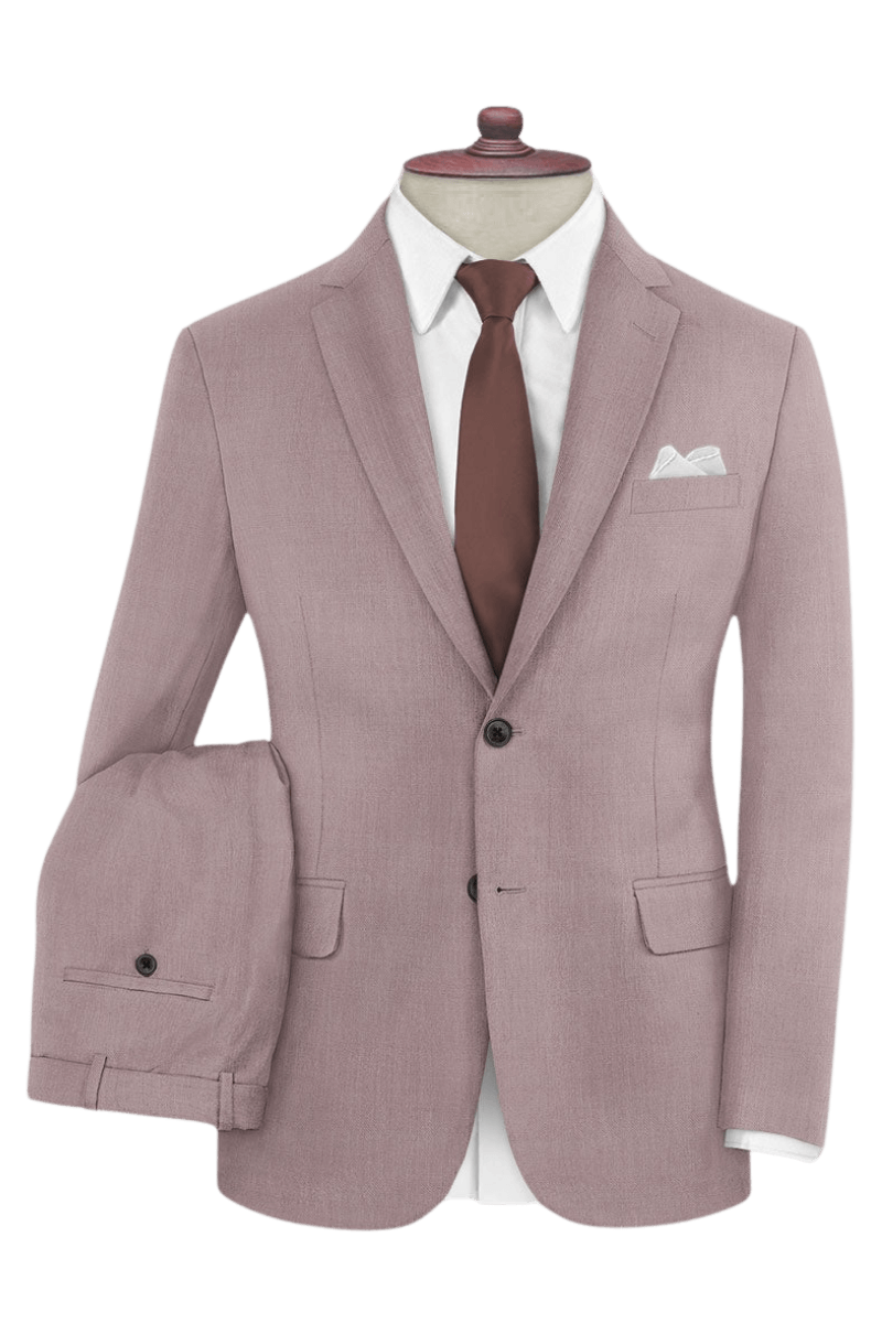 Pink Solid 2-Button Suit