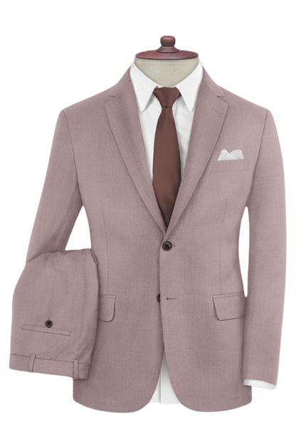 Pink Solid 2-Button Suit